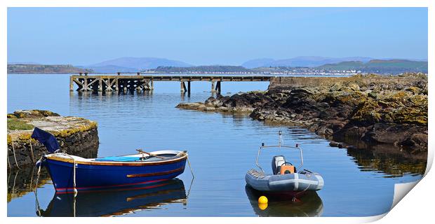 Portencross harbour, pier and Millport Print by Allan Durward Photography