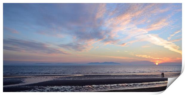 Another day ends, Ayr beach Arran sunset Print by Allan Durward Photography