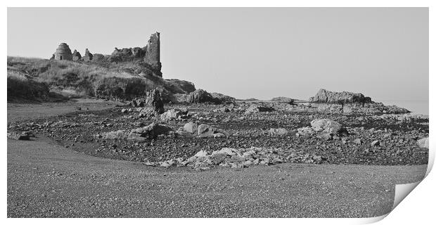 Dunure Castle at low tide Print by Allan Durward Photography
