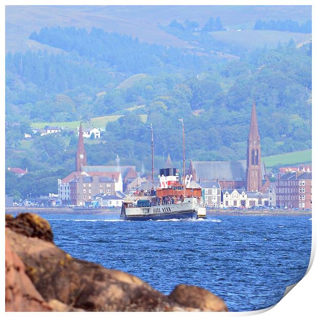 Paddle steamer Waverley and Largs Print by Allan Durward Photography