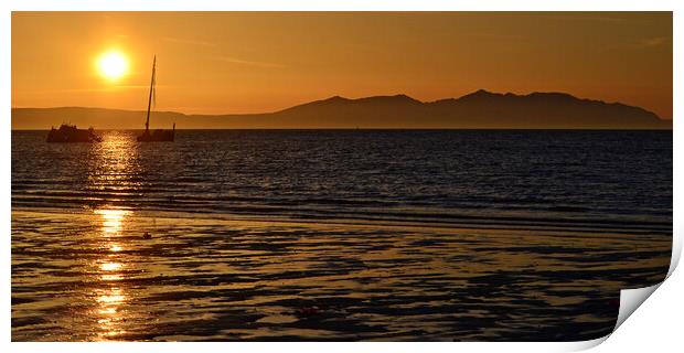 Ayr sunset reflection Print by Allan Durward Photography