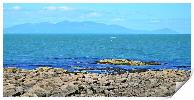Isle of Arran viewed from Troon Print by Allan Durward Photography