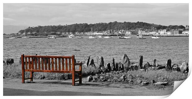 Millport bench, Great Cumbrae, North Ayrshire Print by Allan Durward Photography