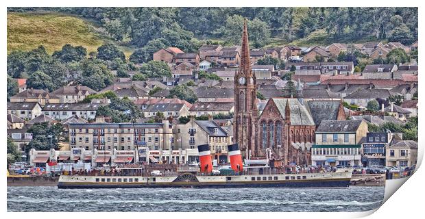 PS Waverley docking at Largs pier,Ayrshire Scotlan Print by Allan Durward Photography