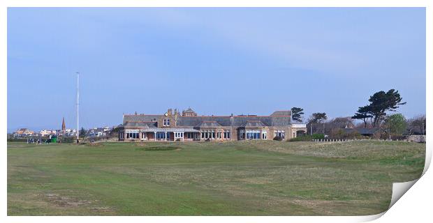 Royal Troon 18th green and clubhouse Print by Allan Durward Photography