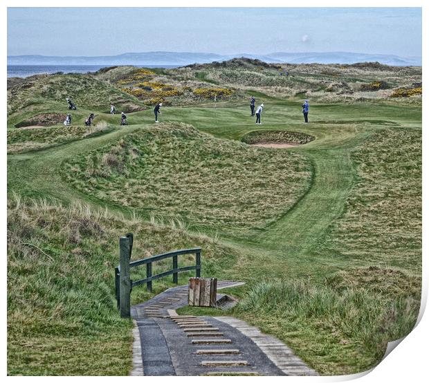 Postage Stamp 8th hole at Royal Troon Print by Allan Durward Photography