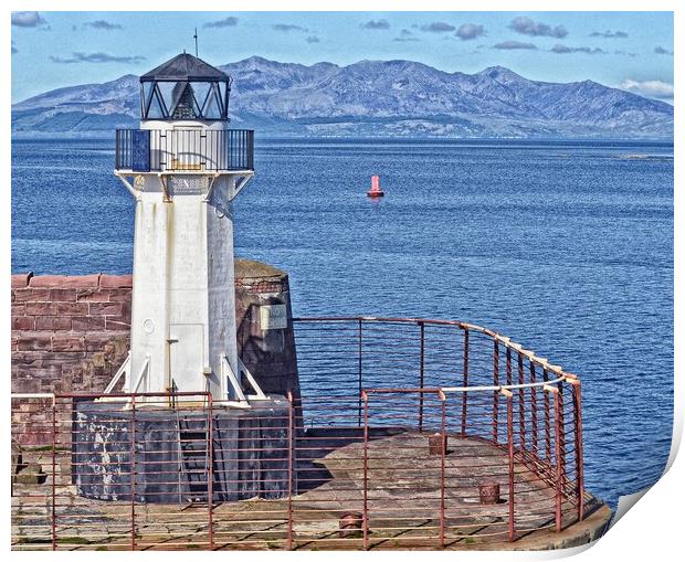 Lighthouse at Ardrossan abstract Print by Allan Durward Photography