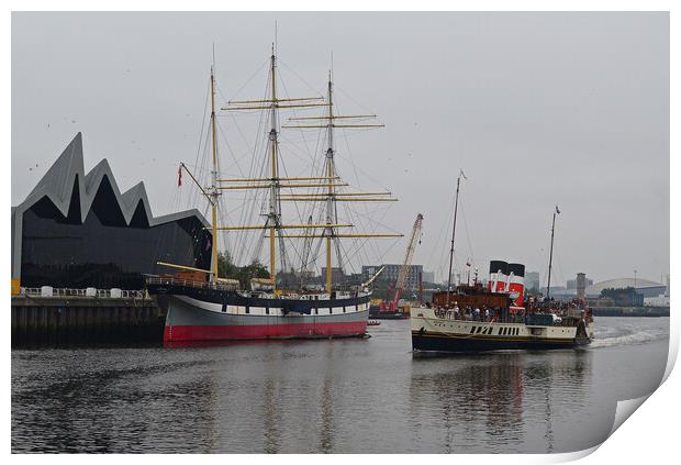 Glenlee and PS Waverley, River Clyde, Glasgow Print by Allan Durward Photography