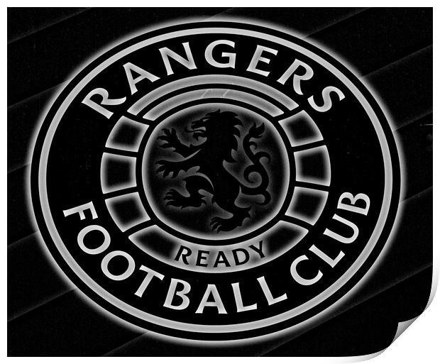 Rangers FC logo (abstract) Print by Allan Durward Photography