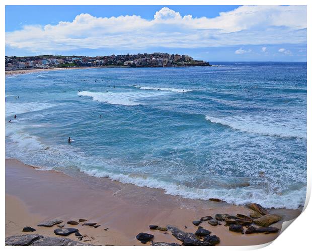 Beach scene at Bondi, Sydney, NSW Print by Allan Durward Photography
