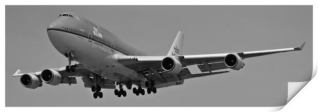 KLM Boeing 747 in landing configuration Print by Allan Durward Photography