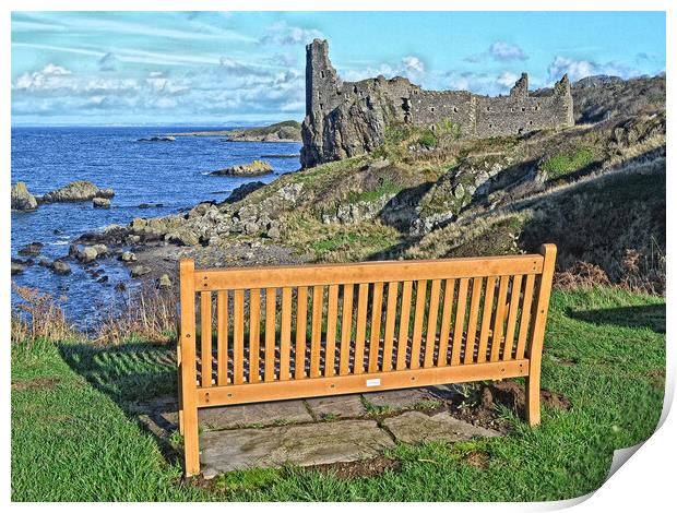Dunure Castle South Ayrshire Print by Allan Durward Photography