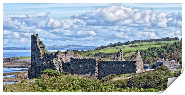 Dunure castle, Kennedy Park, Dunure, Ayrshire (abstract) Print by Allan Durward Photography