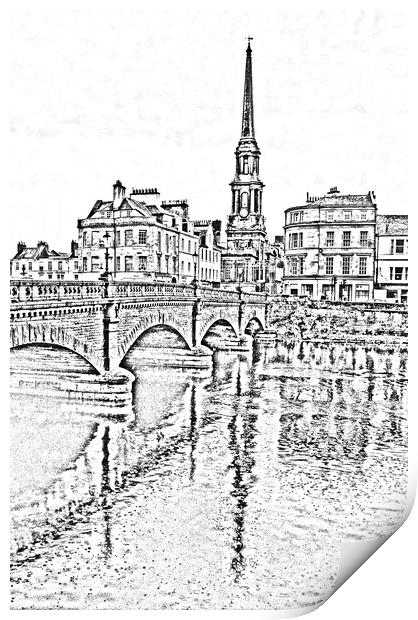 Ayr, the river crossing and Town Hall. Print by Allan Durward Photography