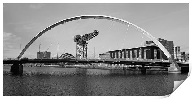 The Squinty Bridge, or Clyde Arc, Glasgow  (black& Print by Allan Durward Photography