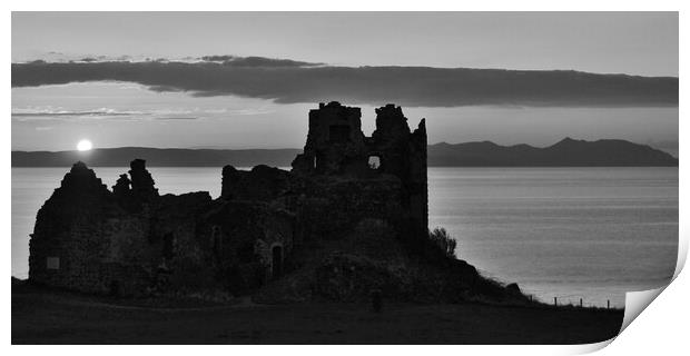 Ayrshire coastal sunset at Dunure Castle  Print by Allan Durward Photography
