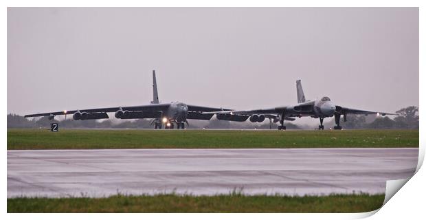 Vulcan and B-52 bombers Print by Allan Durward Photography