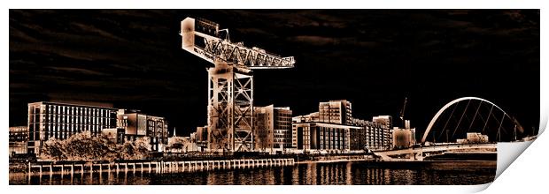 Glasgow skyline, Clydeside  (abstract)  Print by Allan Durward Photography