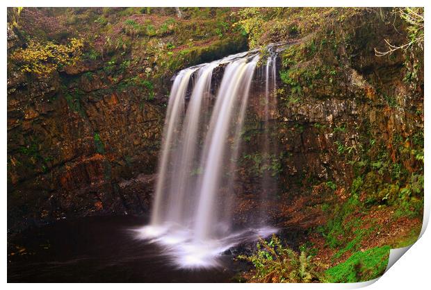 Tranquil waterfall at Dalcairney, Dalmellington Print by Allan Durward Photography
