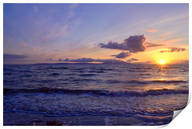 Ayrshire coastal sunset, Prestwick Print by Allan Durward Photography