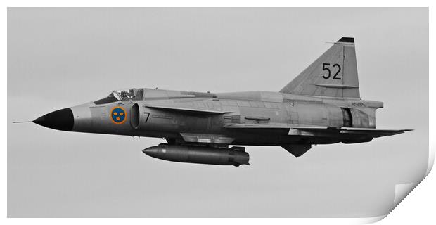 Saab 37 Viggen Print by Allan Durward Photography