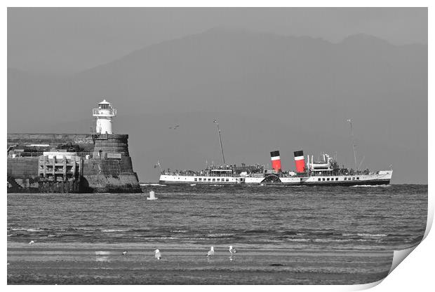 PS Waverley arriving at Troon, Ayrshire. (Abstract Print by Allan Durward Photography