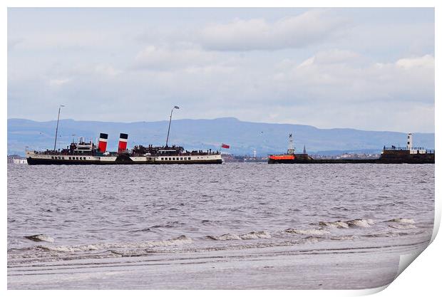 PS Waverley leaving Ayr harbour Print by Allan Durward Photography