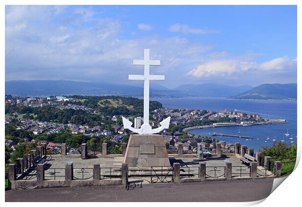 Gourock and French Naval memorial at Greenock Print by Allan Durward Photography