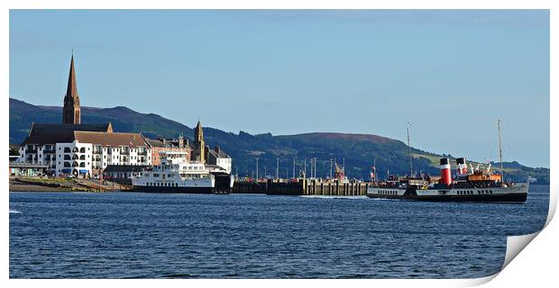 PS Waverley leaving from Largs pier Print by Allan Durward Photography