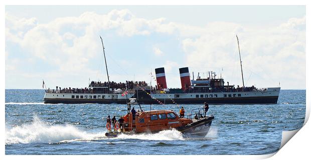 PS Waverley and Girvan lifeboat Print by Allan Durward Photography