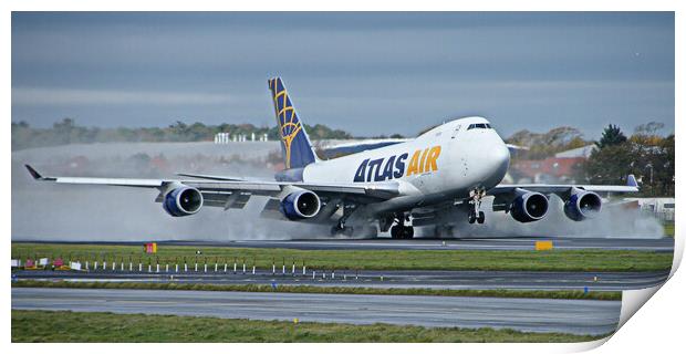 Boeing 747 drying the runway Print by Allan Durward Photography
