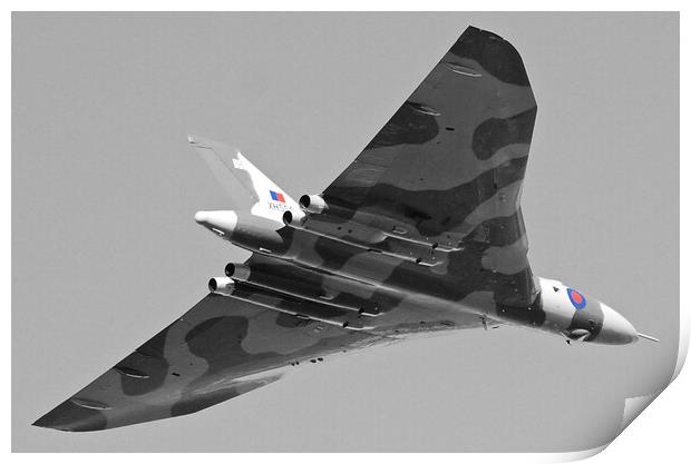 Avro Vulcan B2 (monochrome, colour splash) Print by Allan Durward Photography