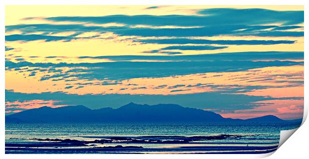 Scottish coastal sunset over Arran Print by Allan Durward Photography