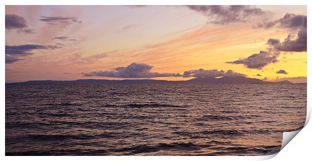 Isle of Arran sunset, a Prestwick view Print by Allan Durward Photography