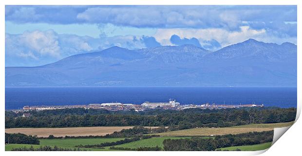 A view over Troon to Arran Print by Allan Durward Photography