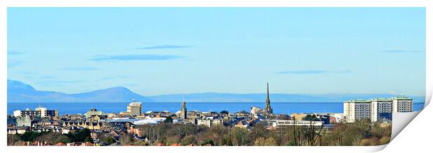 Ayr skyline  and Arran and Argyll Print by Allan Durward Photography