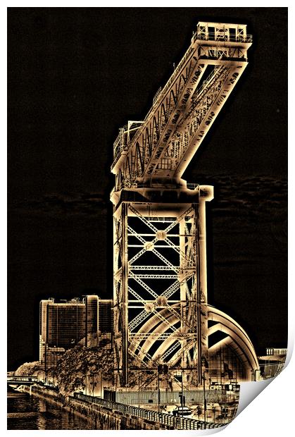 Abstract  Finnieston crane, Glasgow Print by Allan Durward Photography