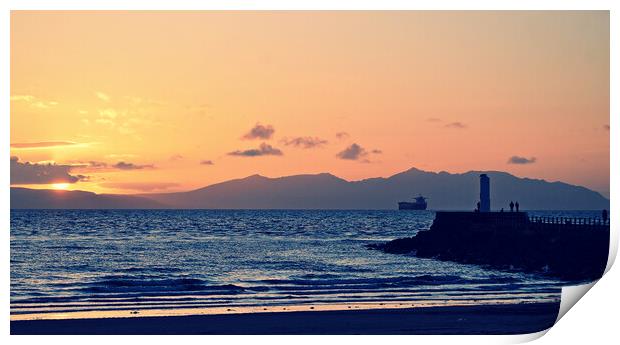 Arran sunset, Ayr pier Print by Allan Durward Photography