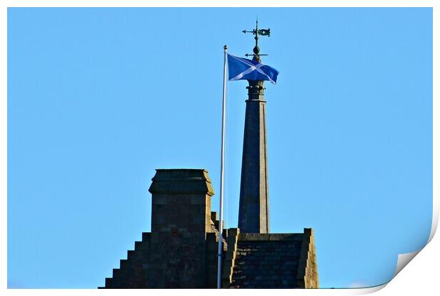 Ayr town ,St John`s Tower and town hall steeple Print by Allan Durward Photography