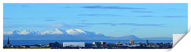 Ayr and Arran panorama Print by Allan Durward Photography