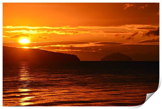 A nearing sunset in Ayrshire Print by Allan Durward Photography