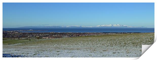 Troon and Arran panorama Print by Allan Durward Photography
