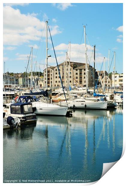 Sutton Harbour, Plymouth. Print by Neil Mottershead