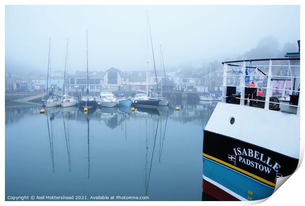 Isabelle & Yachts, Padstow, Cornwall. Print by Neil Mottershead