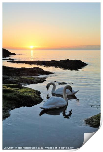 Polridmouth Sunrise. Print by Neil Mottershead