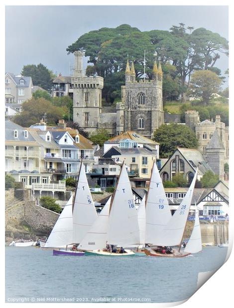 Racing On The Fowey River Print by Neil Mottershead