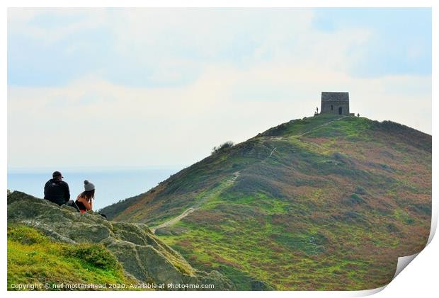 St Michael's Chapel, Rame Head, Cornwall Print by Neil Mottershead