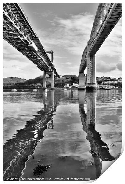 Tamar Bridges, Saltash. Print by Neil Mottershead