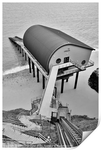 Padstow Lifeboat House. Print by Neil Mottershead