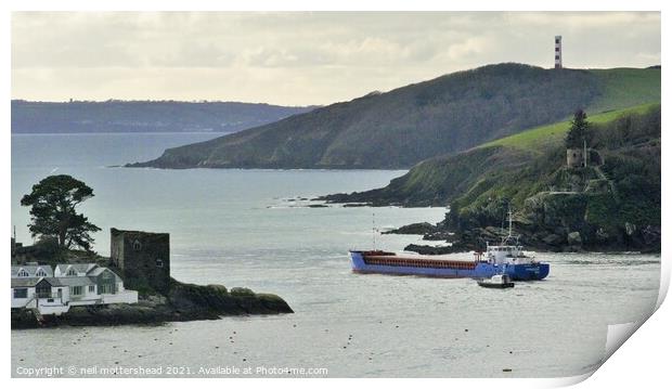 Fowey Winter Departure. Print by Neil Mottershead